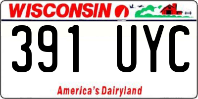 WI license plate 391UYC