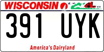 WI license plate 391UYK