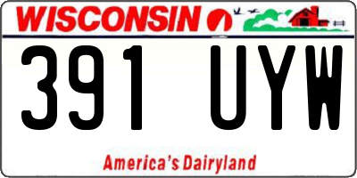 WI license plate 391UYW