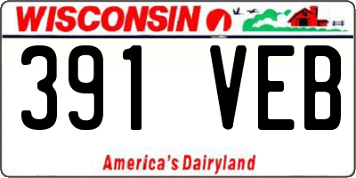 WI license plate 391VEB