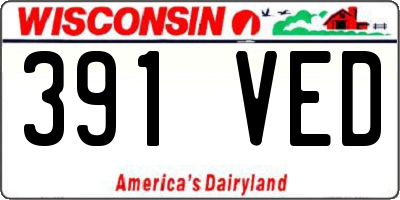 WI license plate 391VED