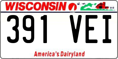 WI license plate 391VEI
