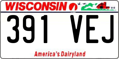 WI license plate 391VEJ