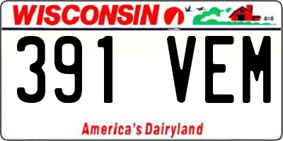 WI license plate 391VEM