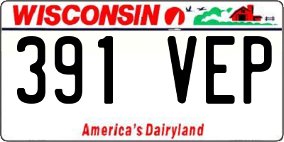 WI license plate 391VEP
