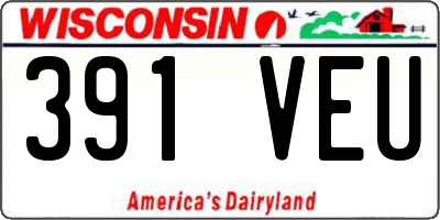 WI license plate 391VEU