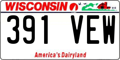 WI license plate 391VEW