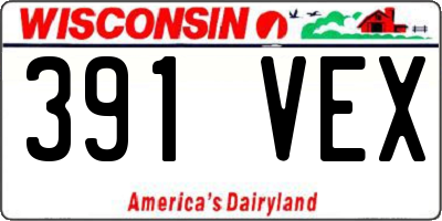 WI license plate 391VEX