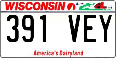 WI license plate 391VEY