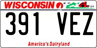 WI license plate 391VEZ