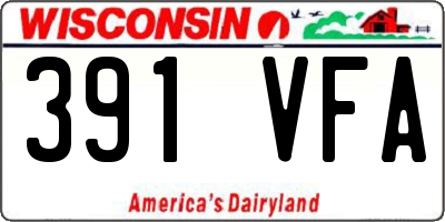 WI license plate 391VFA