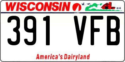 WI license plate 391VFB