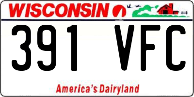WI license plate 391VFC