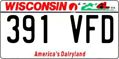 WI license plate 391VFD
