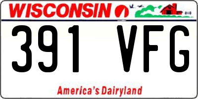 WI license plate 391VFG