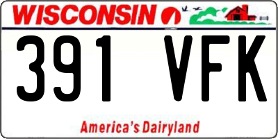 WI license plate 391VFK