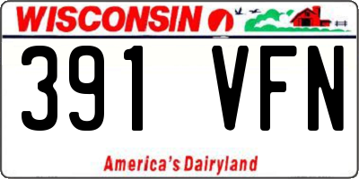 WI license plate 391VFN
