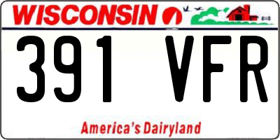 WI license plate 391VFR
