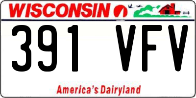 WI license plate 391VFV