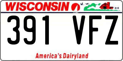 WI license plate 391VFZ