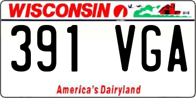 WI license plate 391VGA