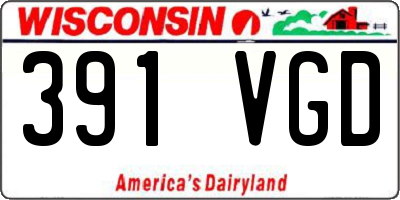 WI license plate 391VGD