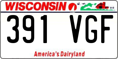 WI license plate 391VGF
