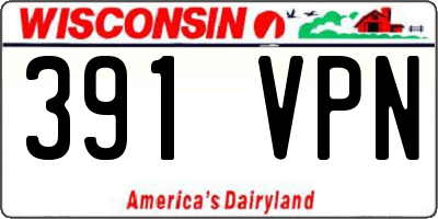 WI license plate 391VPN