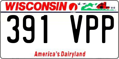 WI license plate 391VPP