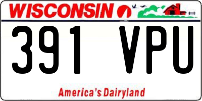 WI license plate 391VPU