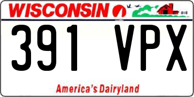 WI license plate 391VPX