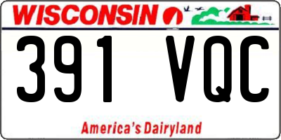 WI license plate 391VQC