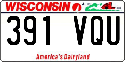 WI license plate 391VQU