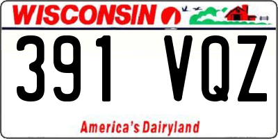 WI license plate 391VQZ