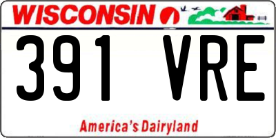 WI license plate 391VRE
