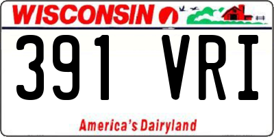 WI license plate 391VRI