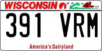 WI license plate 391VRM