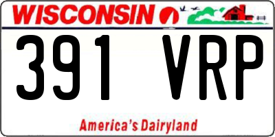 WI license plate 391VRP