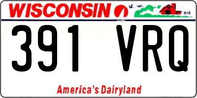 WI license plate 391VRQ