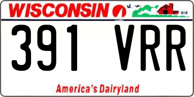 WI license plate 391VRR