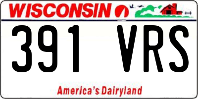 WI license plate 391VRS