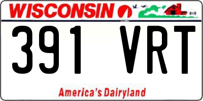 WI license plate 391VRT