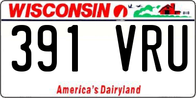 WI license plate 391VRU