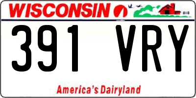 WI license plate 391VRY