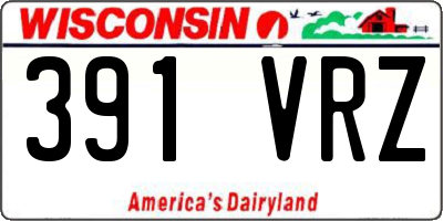 WI license plate 391VRZ