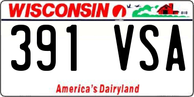 WI license plate 391VSA