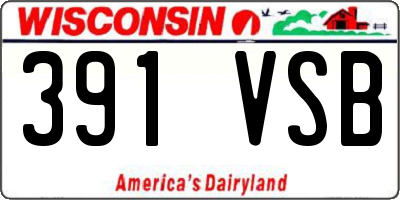 WI license plate 391VSB
