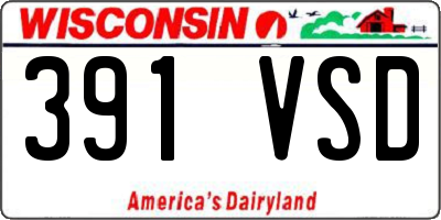 WI license plate 391VSD