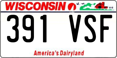WI license plate 391VSF