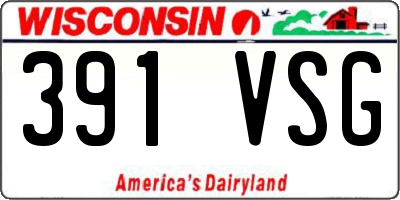 WI license plate 391VSG